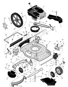 Mower Housing Assembly Diagram and Parts List for 229650X48B 2004 Briggs and Stratton Lawn Mower